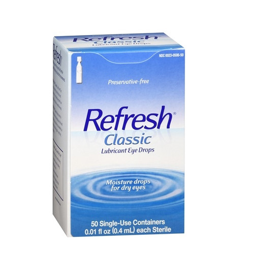 Refresh Classic Lubricant Eye Drops Non-Preserved Tears 0.01 Oz X 50 Vials