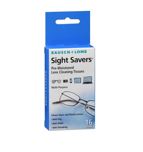 Bausch + Lomb Sight Savers Pre-Moistened Lens Cleaning Tissues 16 Each