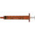 BD Oral Syringe with Tip Cap, 1mL, Amber, Latex-Free