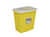 SharpSafety Chemotherapy Sharps Container 1-Piece 17.5H X 15.5W X 11D Inch 8 Gallon Yellow Base Hinged Lid 