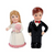 PT Bride & Groom Salt and Pepper Shakers (Pink Flowers)