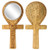 PT Golden Djed Ankh Egyptian Resin Hand Mirror