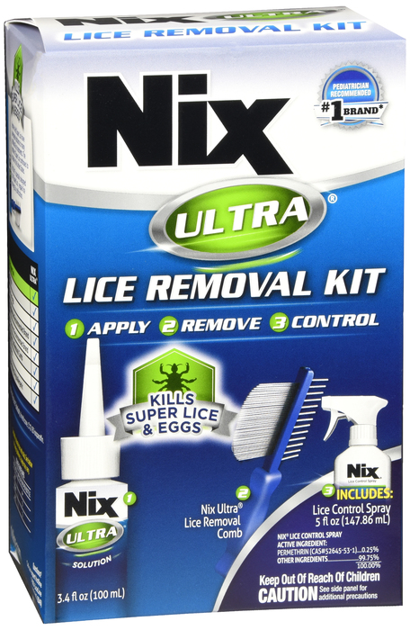 Nix Ultra Lice Removal Kit Lice Treatment Hair Solution & Lice Removal Comb  - 3.4 fl oz