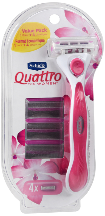 Schick Quattro for Women Value Pack with 1 Razor and 4 Razor Blade