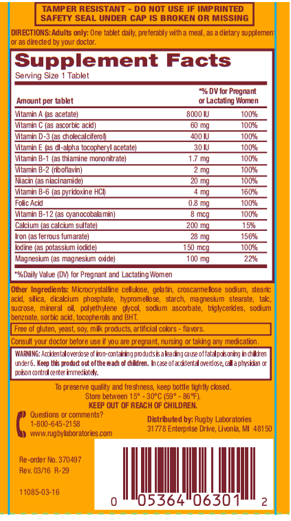 Rugby Classic Prenatal Vitamins And Mineral Supplement 100