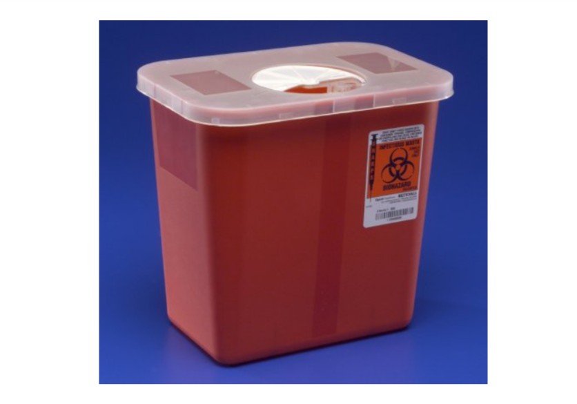 SharpSafety Sharps Container 2 gal. Vertical Entry, Red