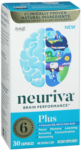  NEURIVA Plus Brain Supplement for Memory and Focus Clinically  Tested Nootropics for Concentration for Mental Clarity, Cognitive  Enhancement Vitamins B6, B12, Phosphatidylserine 30 Capsules : Health &  Household