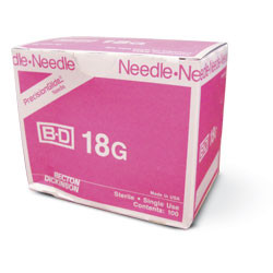 BD Needle Only 18 Gauge 1 inch 100/box 305195