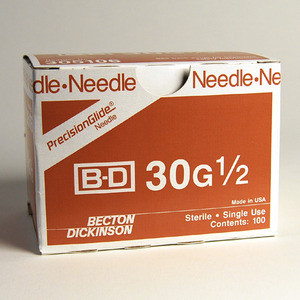 BD Precision Glide Needle 30 G x 1/2  100 ct - (305106)
