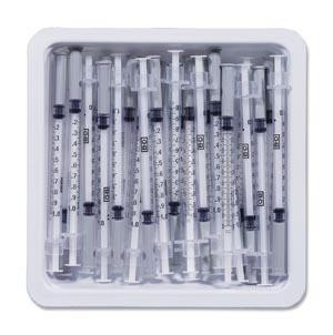 BD Allergist Tray Syringe & Needle 1 mL 27 G x 1/2 25ct (305540)