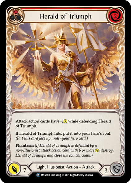 U-MON008-RF Herald of Triumph (Red) - Rainbow Foil - R