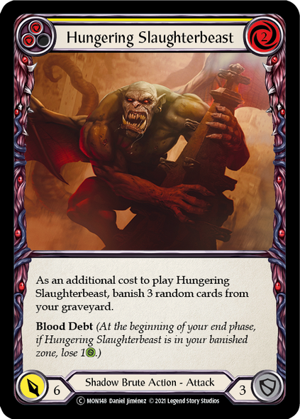 U-MON148-RF Hungering Slaughterbeast (Yellow) - Rainbow Foil - C