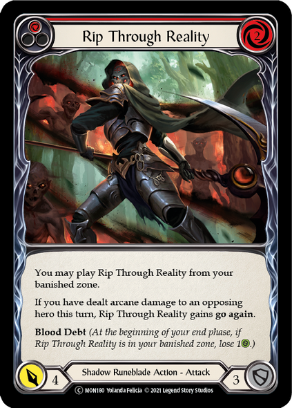 U-MON180-RF Rip Through Reality (Red) - Rainbow Foil - C