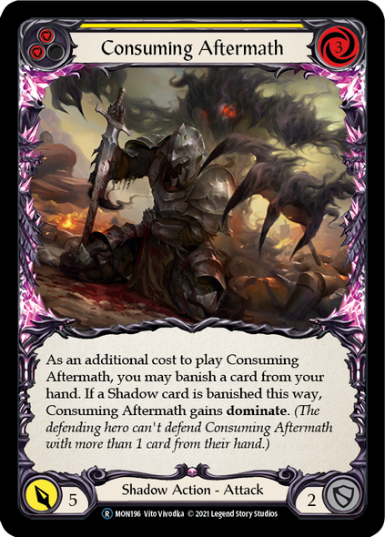 U-MON196-RF Consuming Aftermath (Yellow) - Rainbow Foil - R