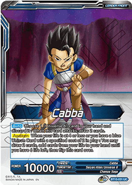 BT15-031 Cabba // SS Cabba, Proud Volley