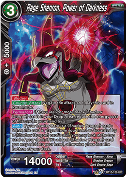 BT15-136 Rage Shenron, Power of Darkness