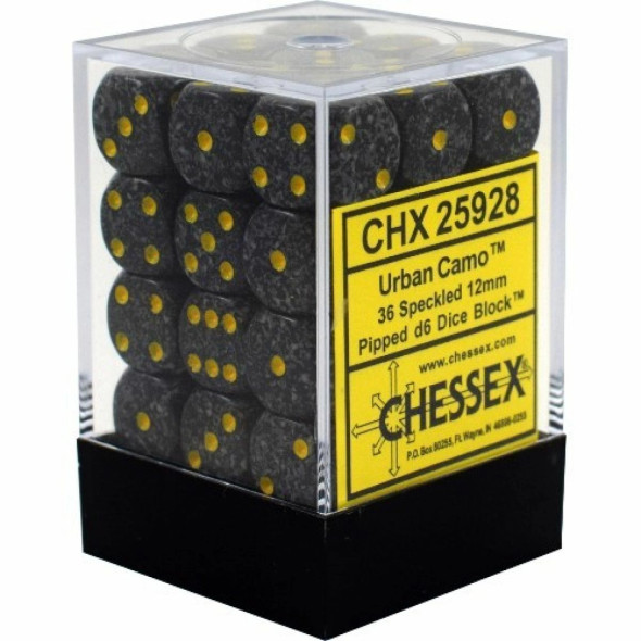 CHX 25928 Speckled 12mm d6 Urban Camo Block