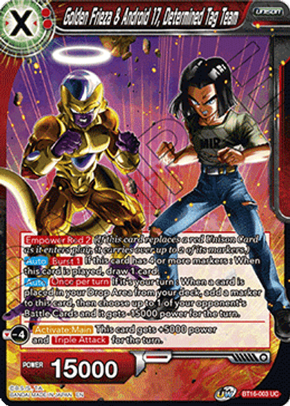 BT16-003 Golden Frieza & Android 17, Determined Tag Team - Playset (4)