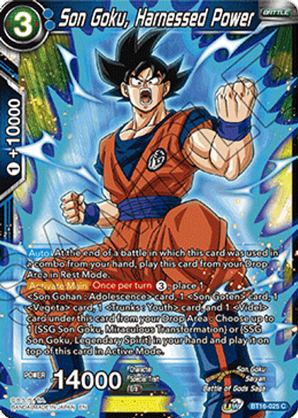 BT16-025 Son Goku, Harnessed Power - Playset (4)