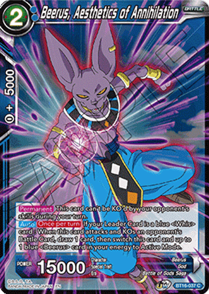 BT16-037 Beerus, Aesthetic of Annihilation - Foil