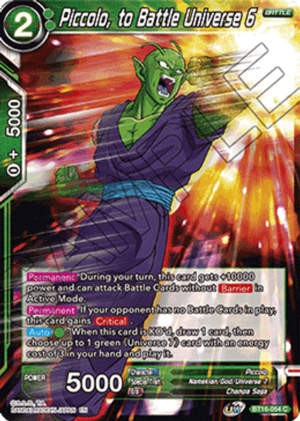 BT16-054 Piccolo, to Battle Universe 6