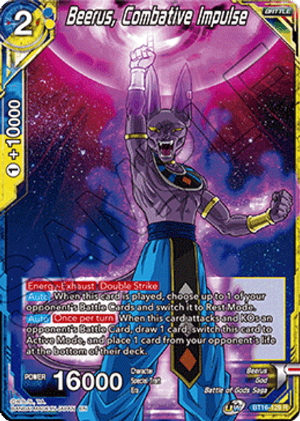 BT16-128 Beerus, Combative Impulse