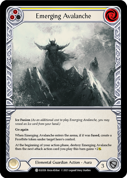 ELE026-RF Emerging Avalanche (Yellow) - Rainbow Foil - 1st Ed