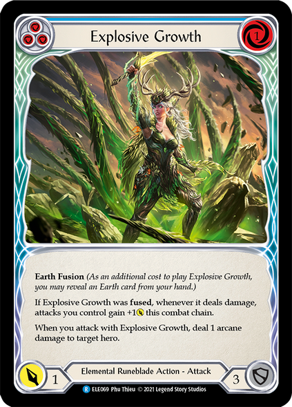 ELE069-RF Explosive Growth (Blue) - Rainbow Foil - 1st Ed