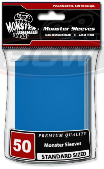 BCW Monster Deck Protectors Standard Glossy Blue (50)