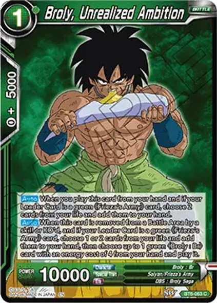 BT6-063 Broly, Unrealized Ambition