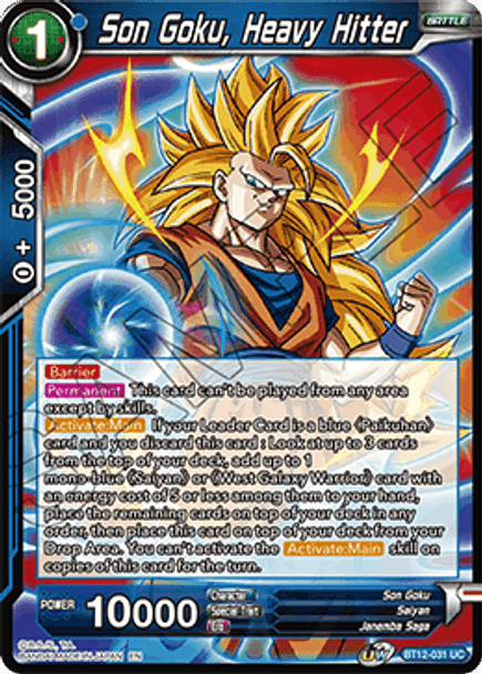 BT12-031 [UC] Son Goku, Heavy Hitter - Foil