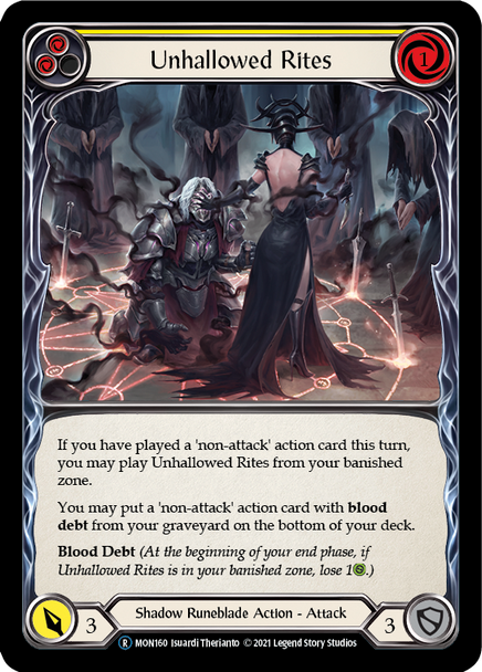 U-MON160-RF Unhallowed Rites (Yellow) - Rainbow Foil - R