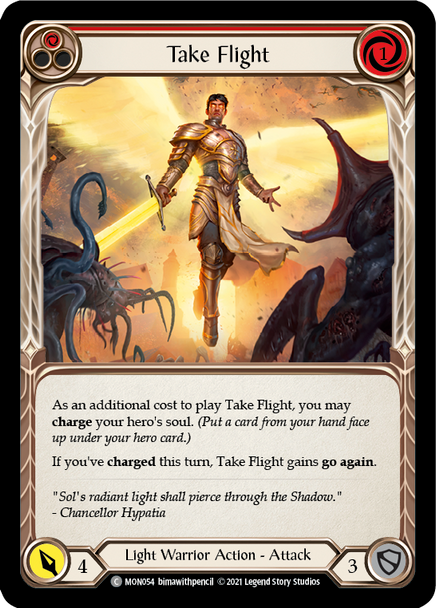 MON054-RF Take Flight (Red) - Rainbow Foil