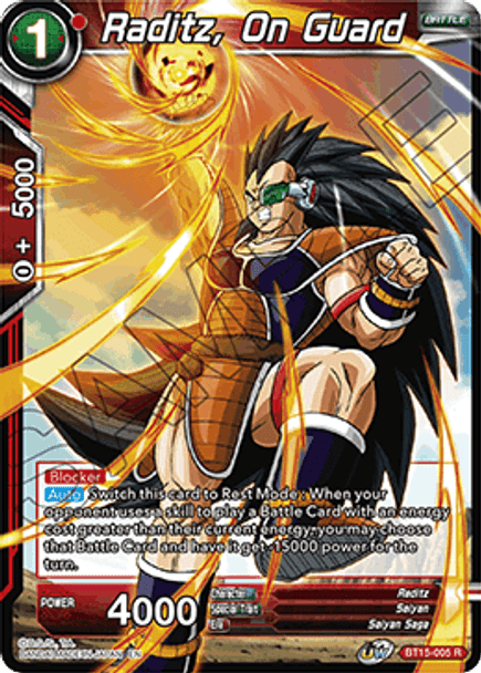 BT15-005 Raditz, On Guard