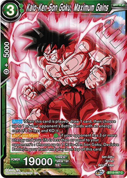 BT15-067 Kaio-Ken Son Goku, Maximum Gains