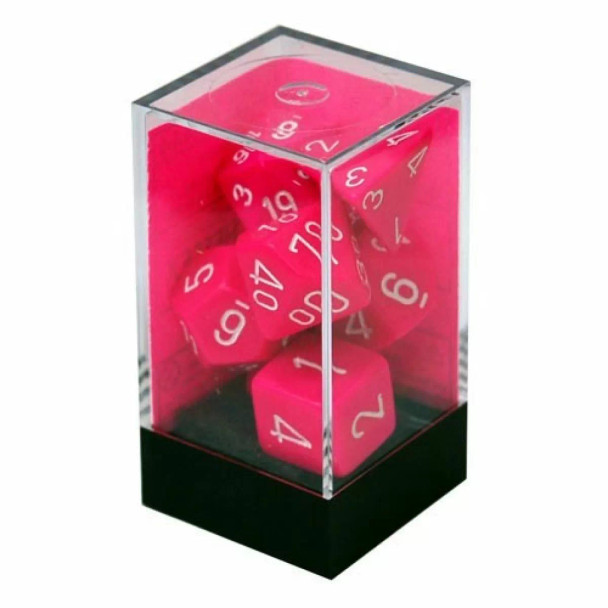 CHX 25444 Opaque Polyhedral Pink/white 7-Die Set