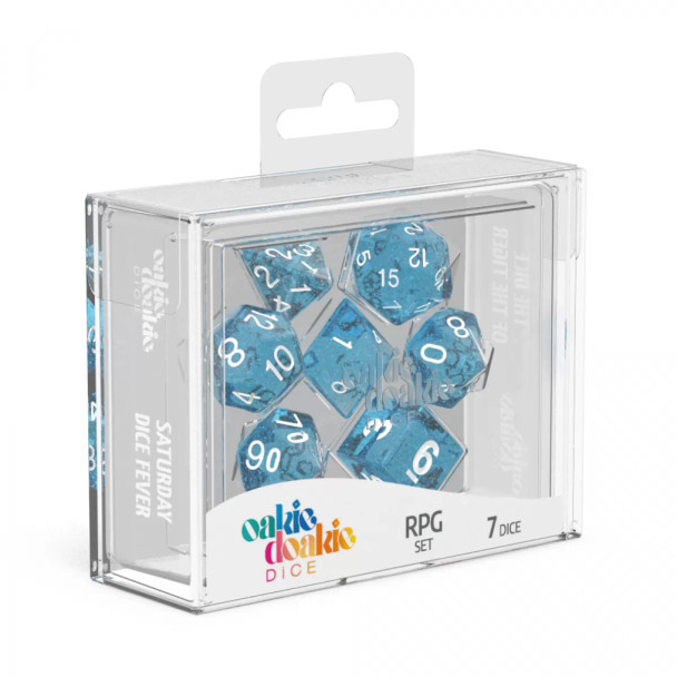 Oakie Doakie Dice RPG Set Speckled - Light Blue (7)