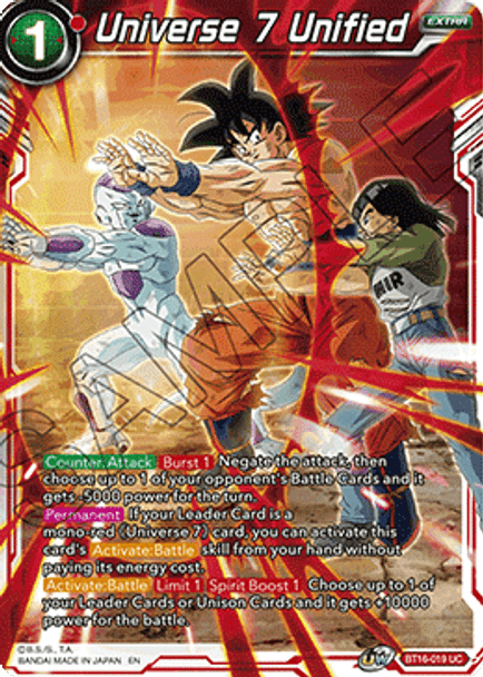 BT16-019 Universe 7 Unified