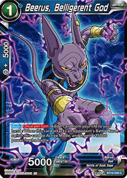 BT16-038 Beerus, Belligerent God - Foil