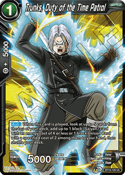 BT16-109 Trunks, Duty of the Time Patrol