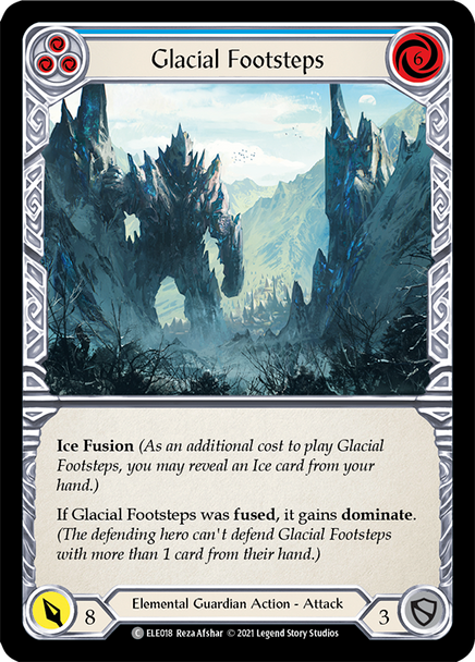 ELE018-RF Glacial Footsteps (Blue) - Rainbow Foil - 1st Ed