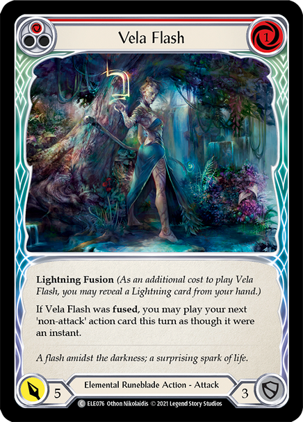 ELE076-RF Vela Flash (Red) - Rainbow Foil - 1st Ed