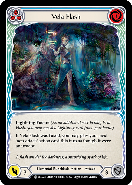 ELE078-RF Vela Flash (Blue) - Rainbow Foil - 1st Ed