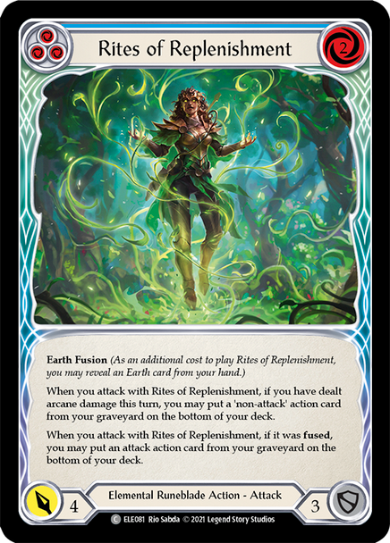 ELE081-RF Rites of Replenishment (Blue) - Rainbow Foil - 1st Ed