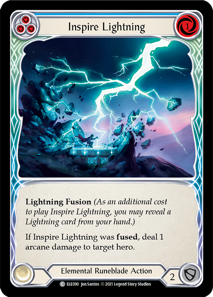 ELE090-RF Inspire Lightning (Blue) - Rainbow Foil - 1st Ed