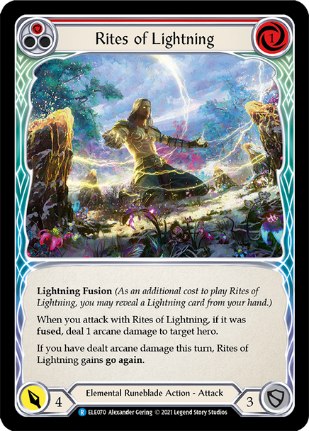 ELE070-RF Rites of Lightning (Red) - Rainbow Foil - 1st Ed