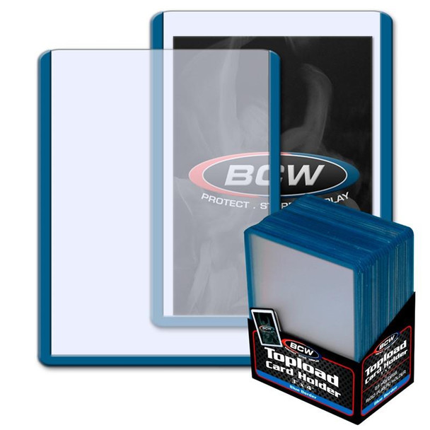 BCW Toploader Card Holder Blue Border 3x4 (25)