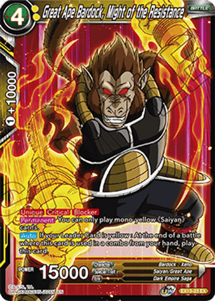 EX13-23 Great Ape Bardock, Might of the Resistance