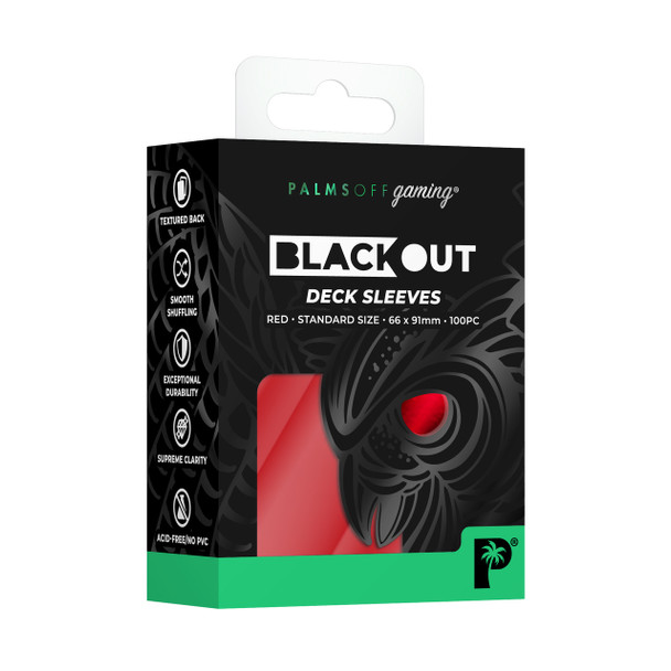 Palms Off Gaming - Blackout Deck Sleeves - Red