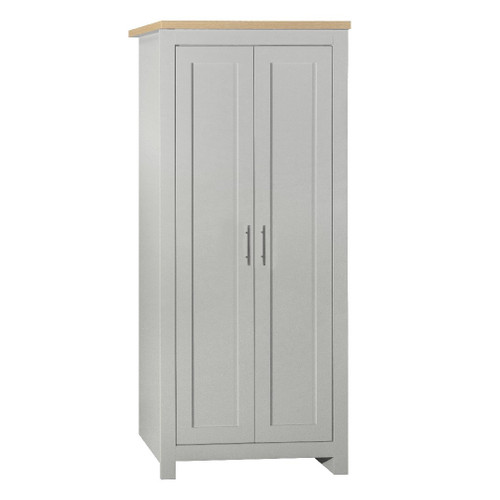 Highgate Grey and Oak 2 Door Wardrobe